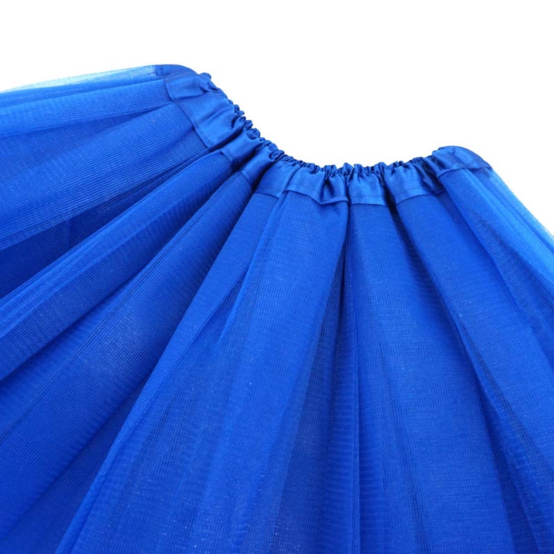 BGFKS 5 Layered Tulle Tutu Skirt for Girls with Hairbow, Ballet Dressing Up Kid Tutu Skirt (Dark Blue, 8-15 Years Old) - Image 4